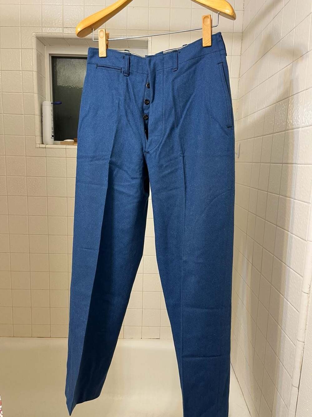 Vintage WW2 U.S. Marine Corps USMC P1912 Dress Blue Wool Uniform Trousers 30 wai